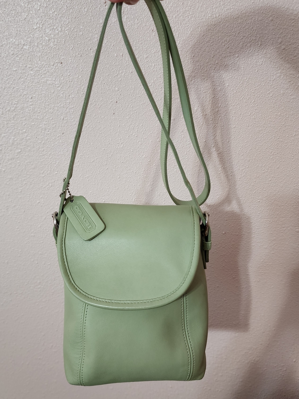 Vintage Coach Soho Flap Shoulder Bag Purse Crossbody 4108 Pistachio Light Green